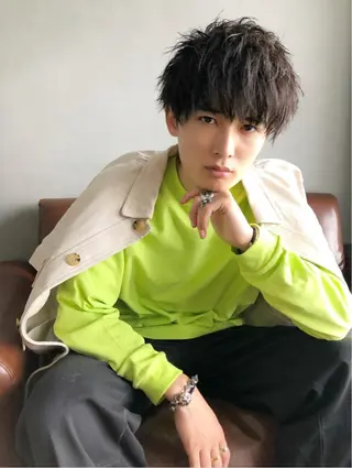 カラー メンズ 大人っぽ♡上品な暖色 ♡ブリーチなし♡のヘアスタイル