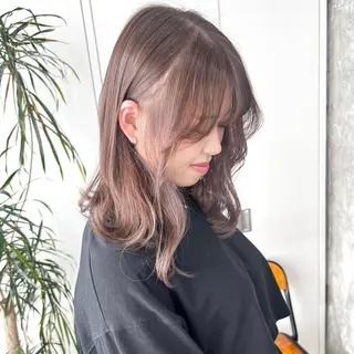 セミロング カラー 韓国ヘア /男女☘️ 細江 美紅のヘアスタイル