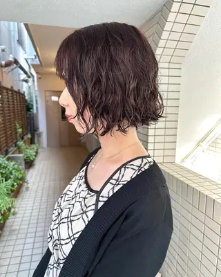 ショート カラー パーマ 銀座No.1髪質改善 縮毛矯正/本木のヘアスタイル