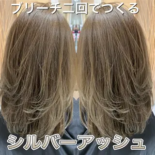 セミロング カラー 髪質改善/縮毛矯正 /レイヤー岡部のヘアスタイル