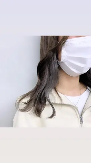 ミディアム カラー 赤みゼロ/透明感 カラー🌿KANTAのヘアスタイル