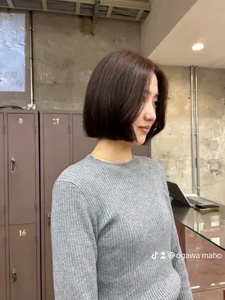 ミディアム カラー maho/垢抜け カラーパーマメイクのヘアスタイル