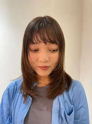 ミディアム ♥️ブリーチなしW/ カラー/優希/大宮のヘアスタイル