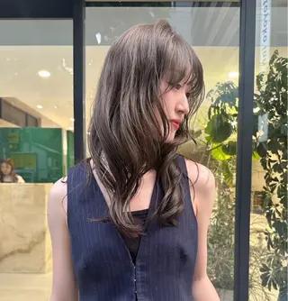 セミロング カラー ハイトーン/透け感 カラー🎀真香のヘアスタイル