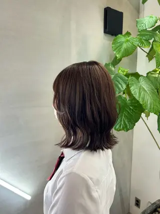 ミディアム 透明感カラー/ 顔周りcut♡シホのヘアスタイル