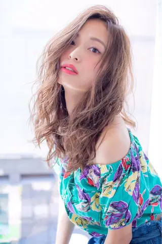 セミロング カラー パーマ ヘアアレンジ 髪質改善 の達人/杉原碧仁のヘアスタイル