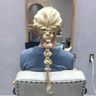 ロング ヘアアレンジ りな🪽カット /縮毛/透明感カラーのヘアスタイル