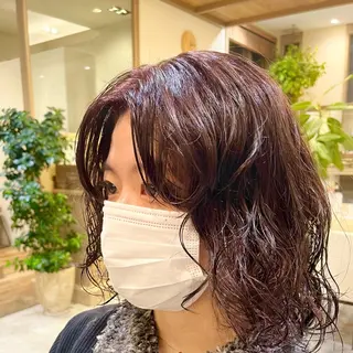 ミディアム カラー パーマ 🌿‬ナチュラル/パ ーマヘア/蒼真🍃のヘアスタイル