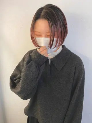 ショート カラー 森貴裕/ベージュ/ パーマ/オリーブのヘアスタイル