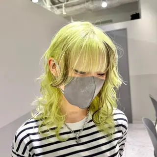 ミディアム カラー ヘアアレンジ メンズ キッズ ハイトーン美容師 MASATOのヘアスタイル