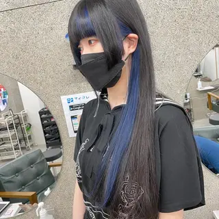 ロング カラー Lull1人美容室 バレイヤージュのヘアスタイル