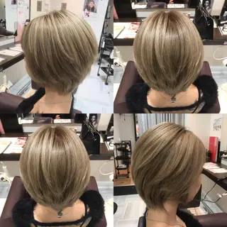 ショート ブリーチカラー☆ 再生トリートメントのヘアスタイル