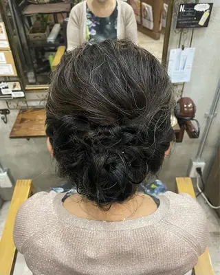 ミディアム ヘアアレンジ 【ピンク/韓国ヘア/ ヘアセット】亜海のヘアスタイル