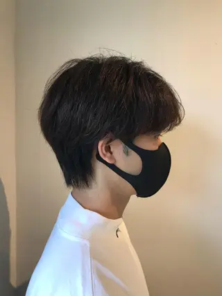 ショート メンズ ニュアンスパーマ/ レイヤー/茶屋町のヘアスタイル
