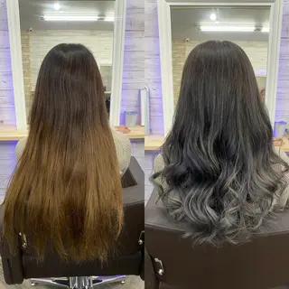 セミロング カラー ヘアアレンジ アイブロウ LAVENDIA 初音のヘアスタイル