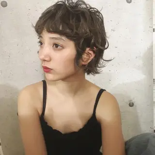 ショート カラー ヘアアレンジ マンツーマン半個室 tamuraのヘアスタイル