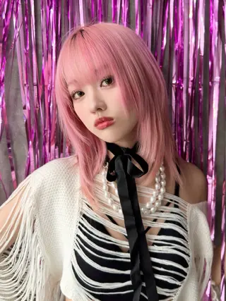 セミロング 🤍ムラ修正ブリーチ 🤍原宿/YUUのヘアスタイル