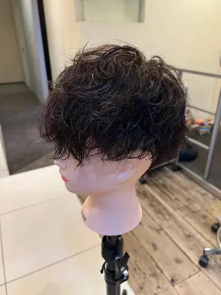 パーマ メンズ ハイライト特化小澤 奈津美のヘアスタイル