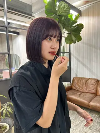 ミディアム カラー maho/垢抜け カラーパーマメイクのヘアスタイル