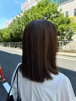 ミディアム カラー ブリーチなしwカラー /艶カラー/oukaのヘアスタイル