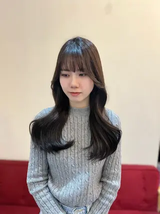 カラー ヘアアレンジ 似合わせ顔まわり カット💛森尾真由美のヘアスタイル