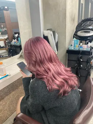 ロング カラー ブリーチ&似合せボブ 田中寛十のヘアスタイル