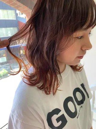 セミロング 丹羽大喜 縮毛矯正/美髪矯正のヘアスタイル