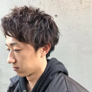ショート カラー パーマ メンズ ニュアンスパーマ/ レイヤー/茶屋町のヘアスタイル