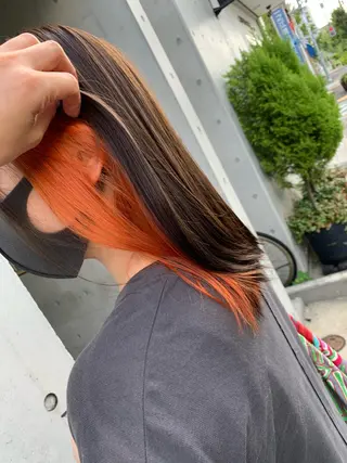 セミロング カラー 通い続けられるサロン ママ美容師　明日香のヘアスタイル