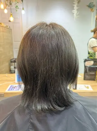 セミロング カラー 縮毛矯正/エクステ /艶カラー/ヘアメのヘアスタイル