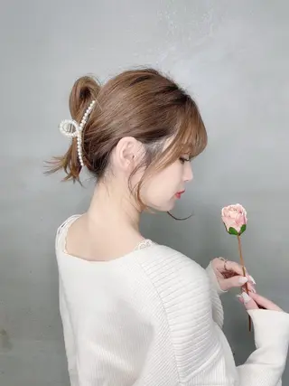 ロング ヘアアレンジ 透明感カラー×小 顔レイヤー♡ヒデさんのヘアスタイル
