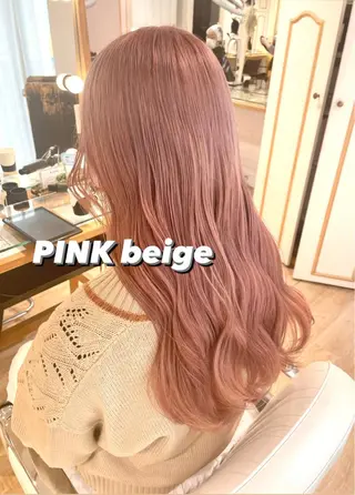セミロング カラー ヘアアレンジ ハイトーンピンク🍑 ブリーチ🍑RINAのヘアスタイル