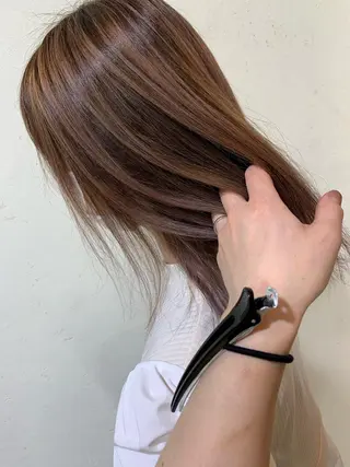 セミロング カラー 天野 開のヘアスタイル