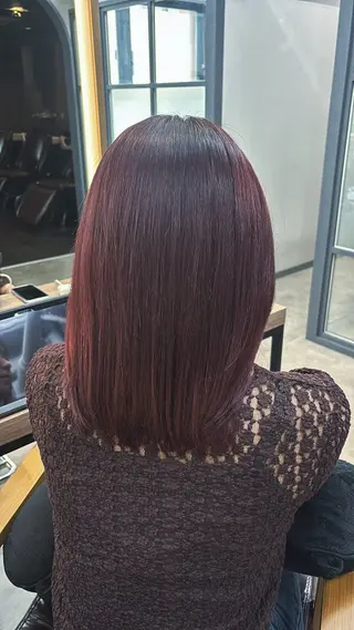 カラー レイヤー✂︎ぷつボブ 艶カラー🤍noaのヘアスタイル
