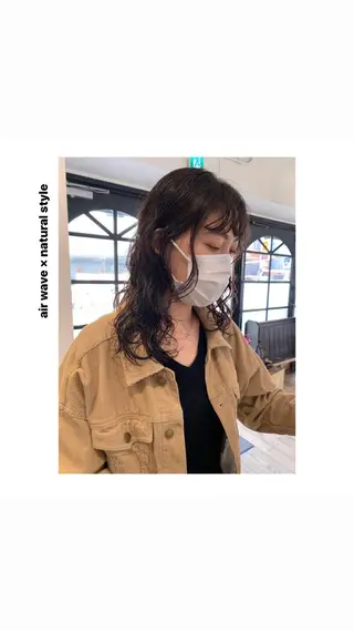 ミディアム カラー パーマ ヘアアレンジ メンズ キッズ ネイル マツエク・マツパ アイブロウ hiro【沿線で叶う 似合わせhair】のヘアスタイル