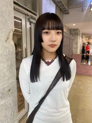 ロング 暖色カラー/オリーブ /ミニボブ/白柳美空のヘアスタイル