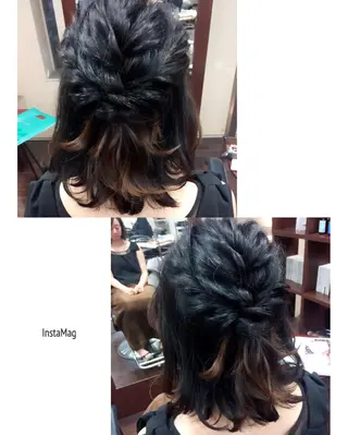 ミディアム ヘアアレンジ 沢田 瞳のヘアスタイル