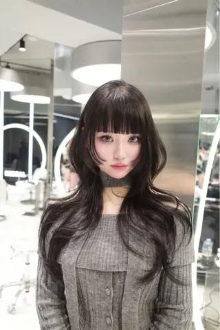 ロング カラー ヘアアレンジ RioN/網紅ヘア 🩶透明感艶カラーのヘアスタイル