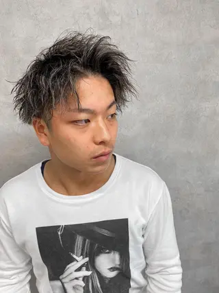 ショート カラー パーマ ヘアアレンジ メンズ 【メンズ専門美容師】 NUMBER.12のヘアスタイル