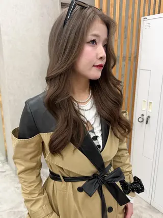 セミロング カラー ブリーチ/ベージュ 💕/momoaのヘアスタイル