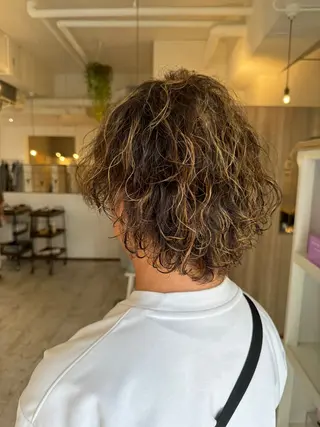 ロング パーマ メンズ 仲井 康己のヘアスタイル