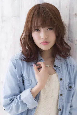 ミディアム カラー パーマ 金崎 新吾のヘアスタイル