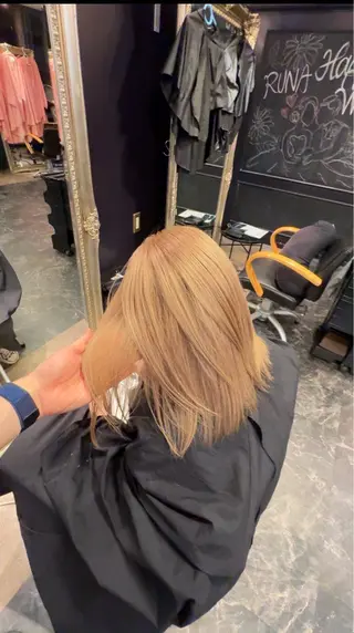 ミディアム カラー 店長 ハイトーン× 髪質改善/舘野 涼太のヘアスタイル