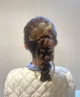 セミロング ヘアアレンジ 新谷 桃子のヘアスタイル
