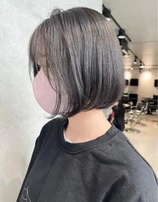 セミロング カラー パーマ ヘアアレンジ 透明感/オリーブ/ グレージュ/YUKAのヘアスタイル