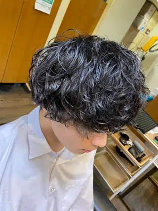 ショート パーマ メンズ カット&リラクゼーションサロンA/Z所属・メンズカット kimotoのヘアスタイル