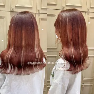 セミロング カラー シールエクステ横浜 🐏☁️miminaのヘアスタイル