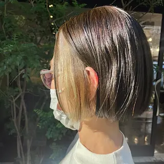 ミディアム カラー 勝野 麻美のヘアスタイル