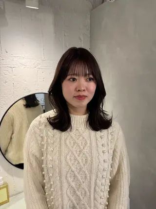 セミロング 顔周りcut・ご相談 ＝新宿しずく🇰🇷のヘアスタイル
