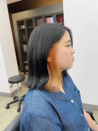 ミディアム カラー 山本 あやめ子のヘアスタイル